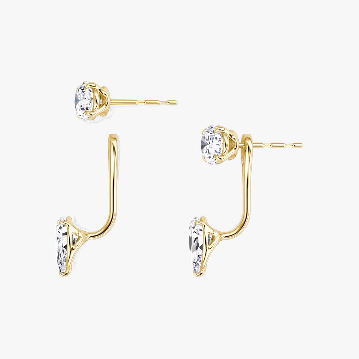 2.00ct Lab Grown Diamond Solitaire Stud & Drop Ear Jacket |IGI Certified