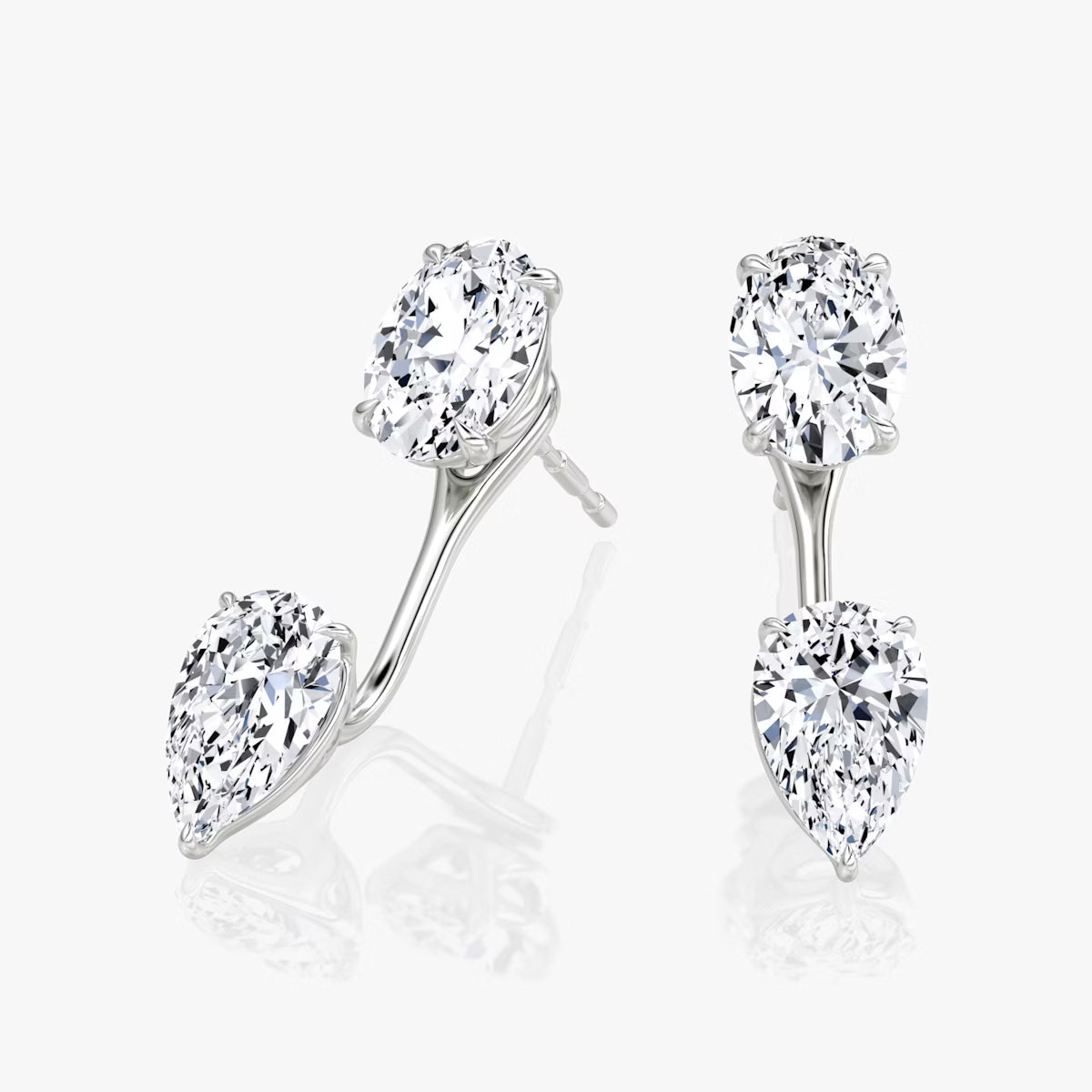 2.00ct Lab Grown Diamond Solitaire Stud & Drop Ear Jacket |IGI Certified