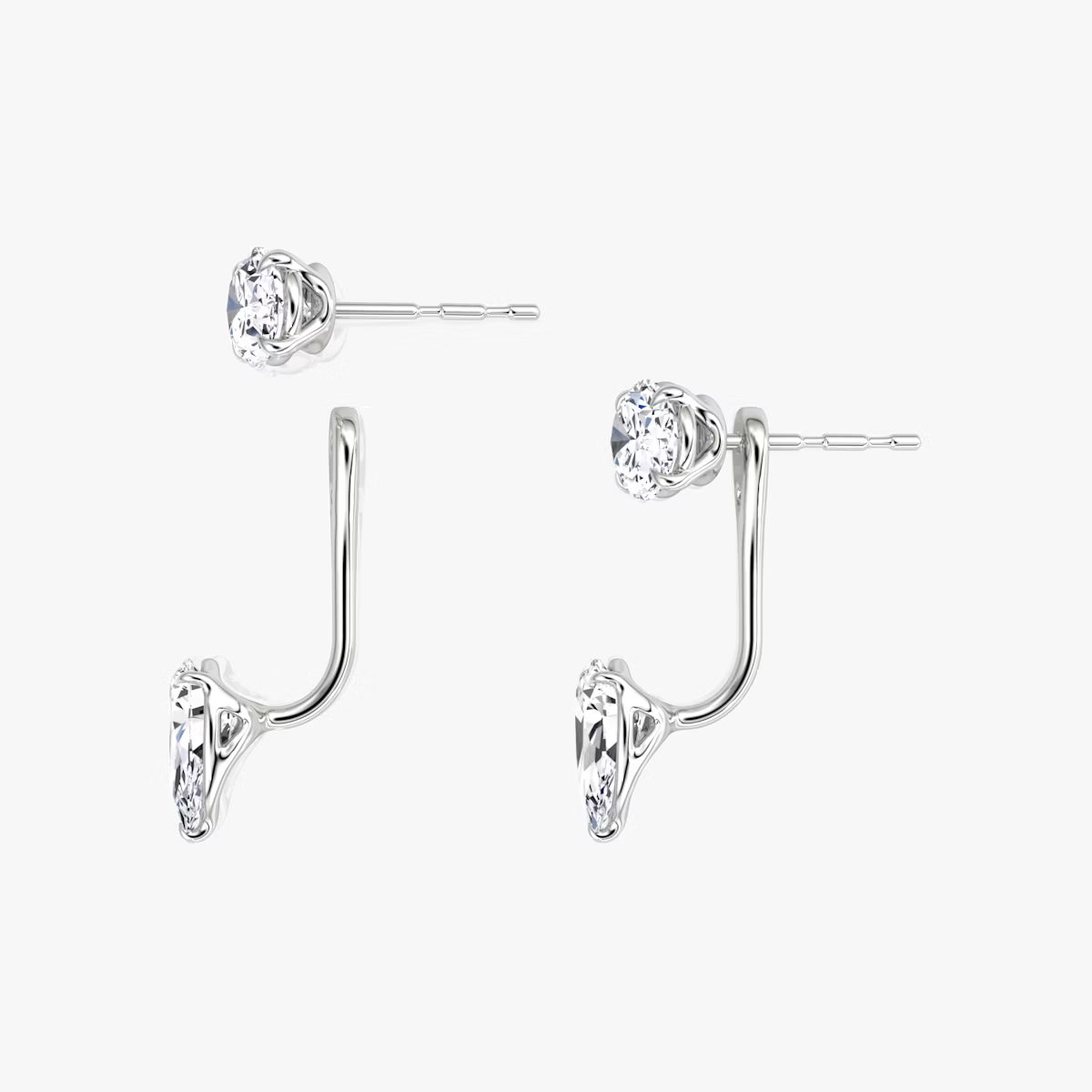 2.00ct Lab Grown Diamond Solitaire Stud & Drop Ear Jacket |IGI Certified
