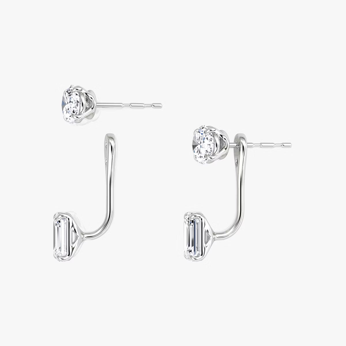 2.00ct Lab Grown Diamond Solitaire Stud & Drop Ear Jacket |IGI Certified