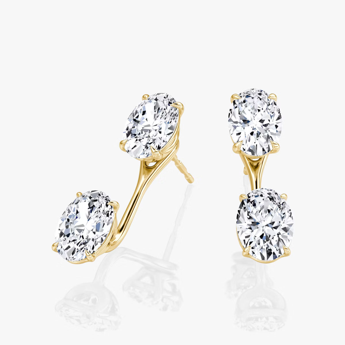 2.00ct Lab Grown Diamond Solitaire Stud & Drop Ear Jacket |IGI Certified