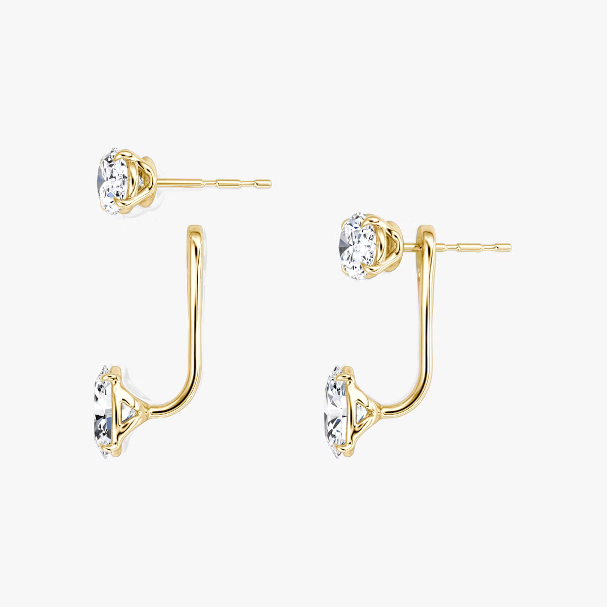 2.00ct Lab Grown Diamond Solitaire Stud & Drop Ear Jacket |IGI Certified