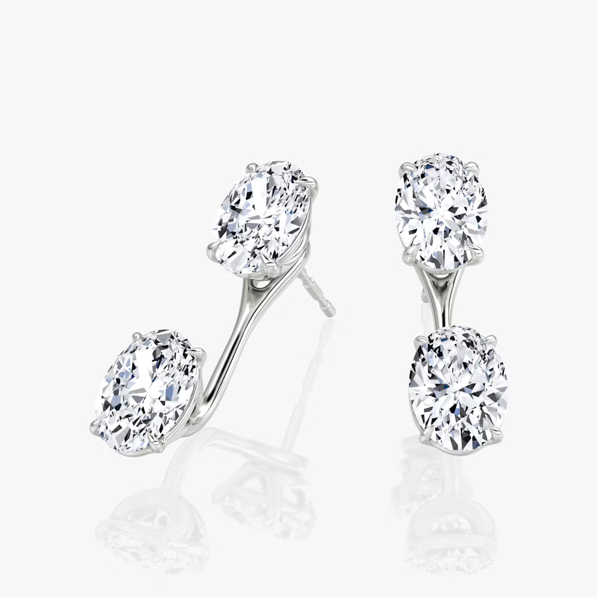 2.00ct Lab Grown Diamond Solitaire Stud & Drop Ear Jacket |IGI Certified