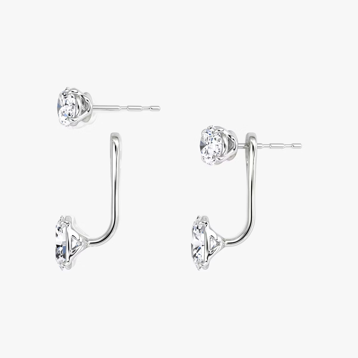 2.00ct Lab Grown Diamond Solitaire Stud & Drop Ear Jacket |IGI Certified