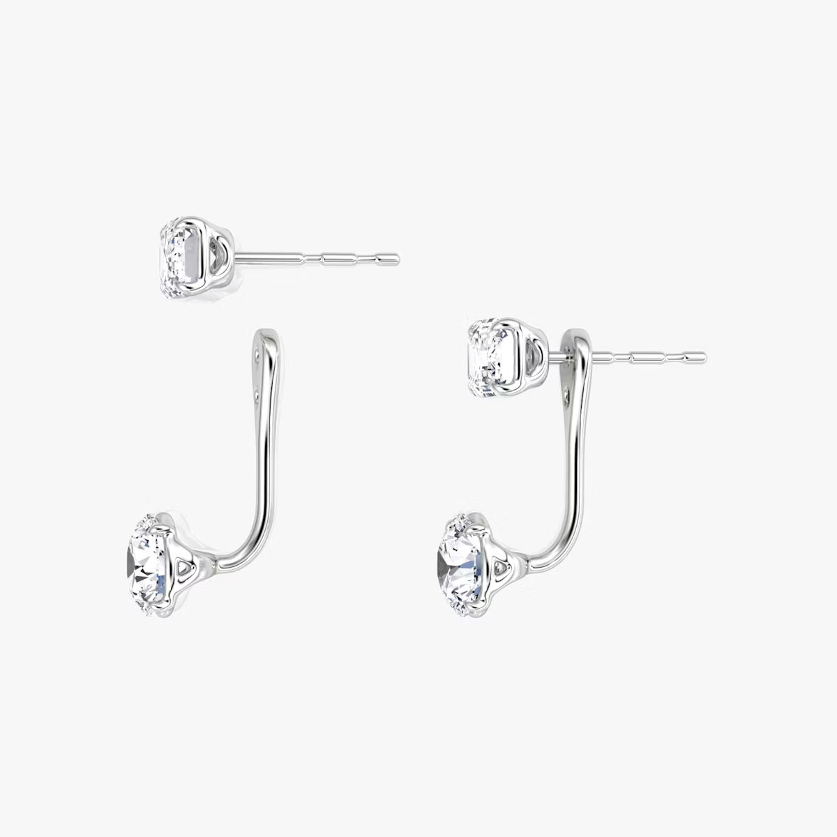 2.00ct Lab Grown Diamond Solitaire Stud & Drop Ear Jacket |IGI Certified