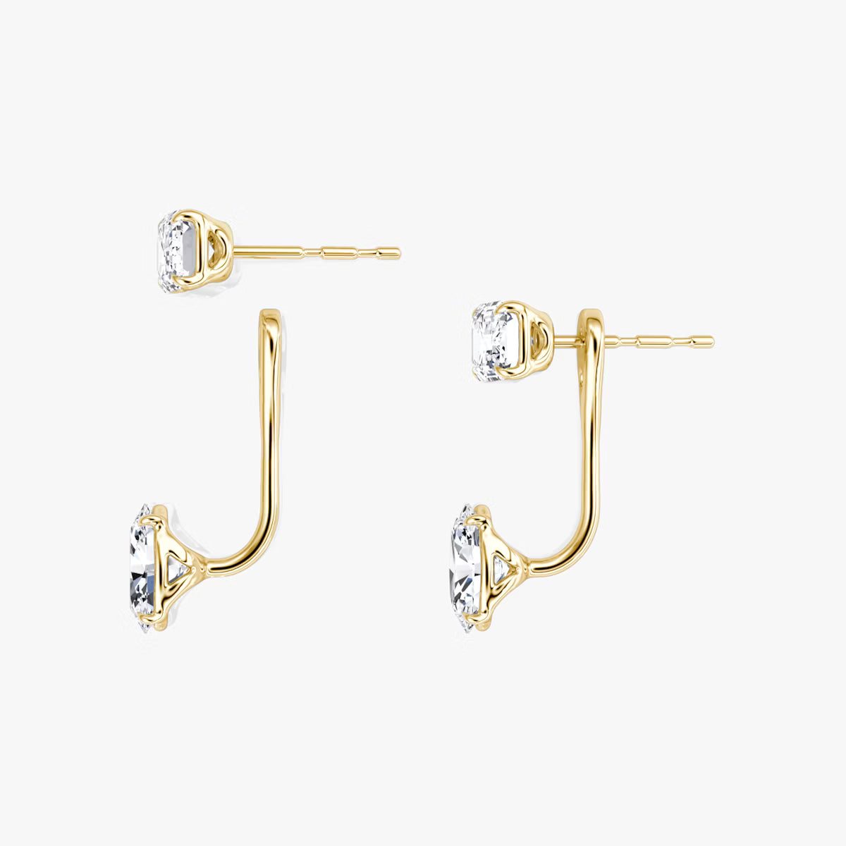 2.00ct Lab Grown Diamond Solitaire Stud & Drop Ear Jacket |IGI Certified