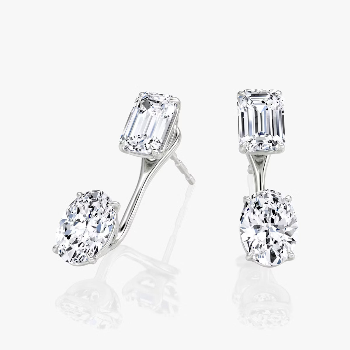 2.00ct Lab Grown Diamond Solitaire Stud & Drop Ear Jacket |IGI Certified