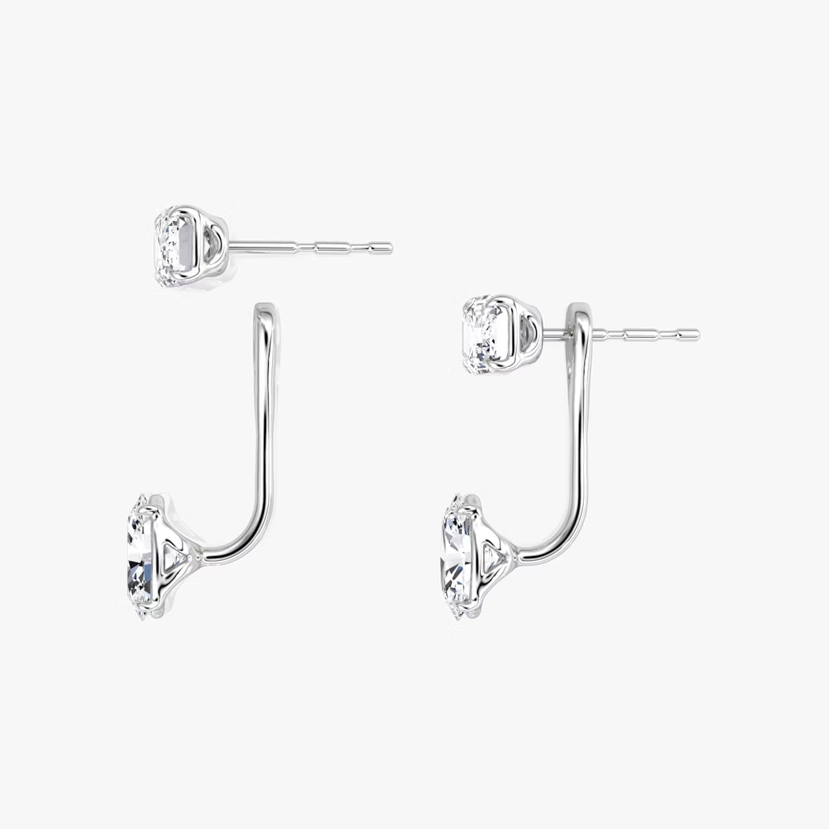 2.00ct Lab Grown Diamond Solitaire Stud & Drop Ear Jacket |IGI Certified
