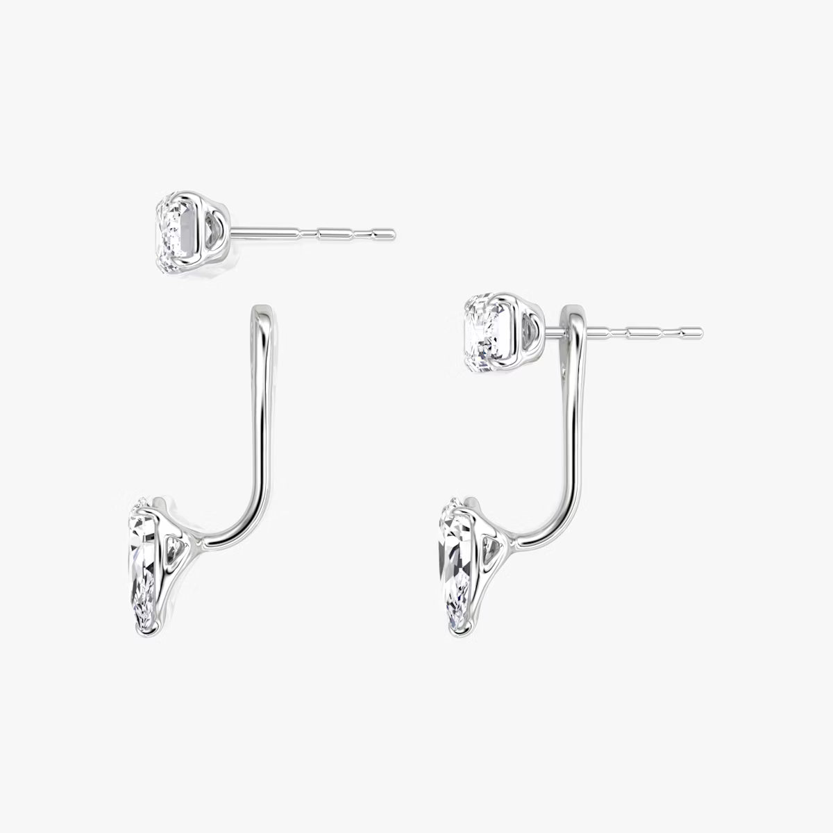 2.00ct Lab Grown Diamond Solitaire Stud & Drop Ear Jacket |IGI Certified
