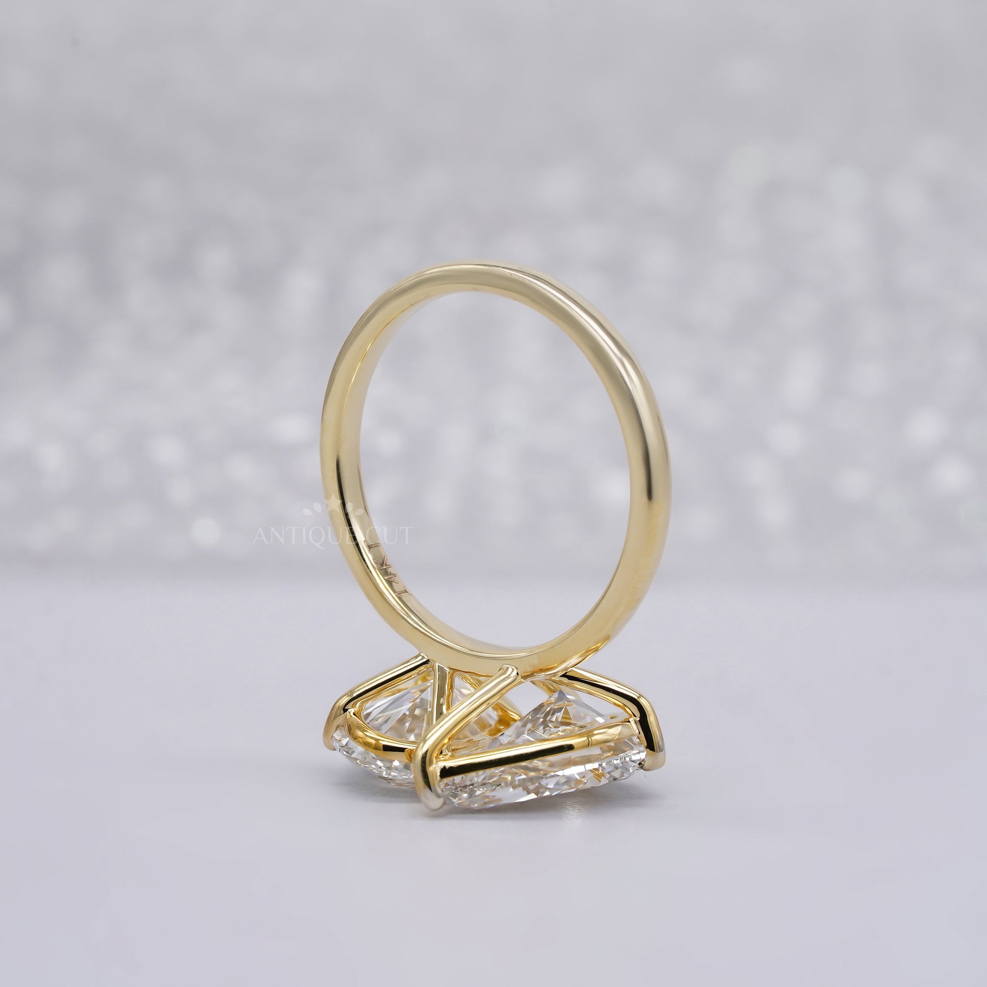 Toi et Moi 4.00tcw Lab Grown Diamond Ring | Oval & Pear | IGI Certified | Yellow Gold