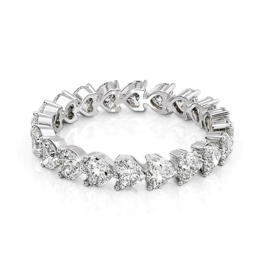 Heart Lab Grown Diamond Shared Prong Eternity Band, EF Color, VS Clarity, IGI Certified Ring