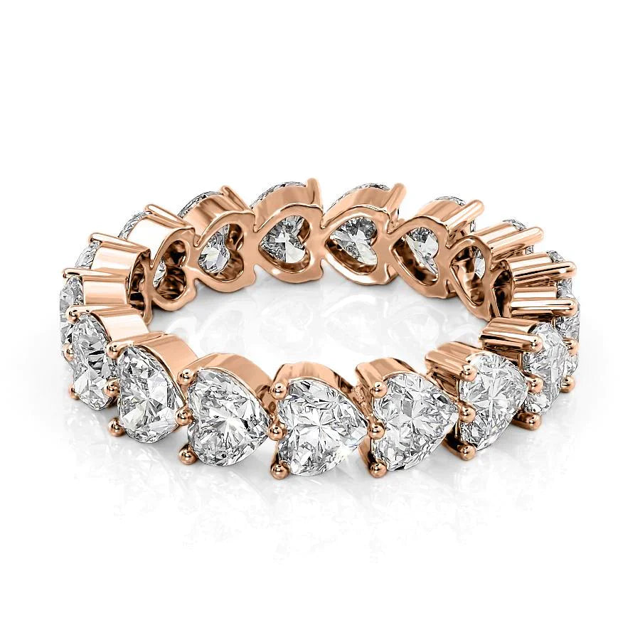 Heart Lab Grown Diamond Shared Prong Eternity Band, EF Color, VS Clarity, IGI Certified Ring