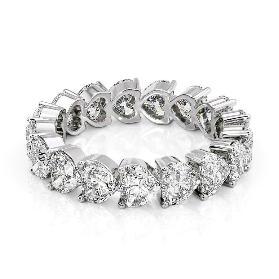 Heart Lab Grown Diamond Shared Prong Eternity Band, EF Color, VS Clarity, IGI Certified Ring
