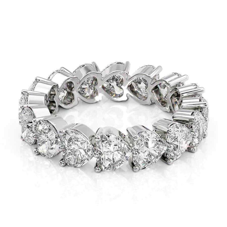 Heart Lab Grown Diamond Shared Prong Eternity Band, EF Color, VS Clarity, IGI Certified Ring