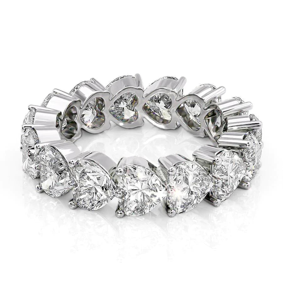 Heart Lab Grown Diamond Shared Prong Eternity Band, EF Color, VS Clarity, IGI Certified Ring