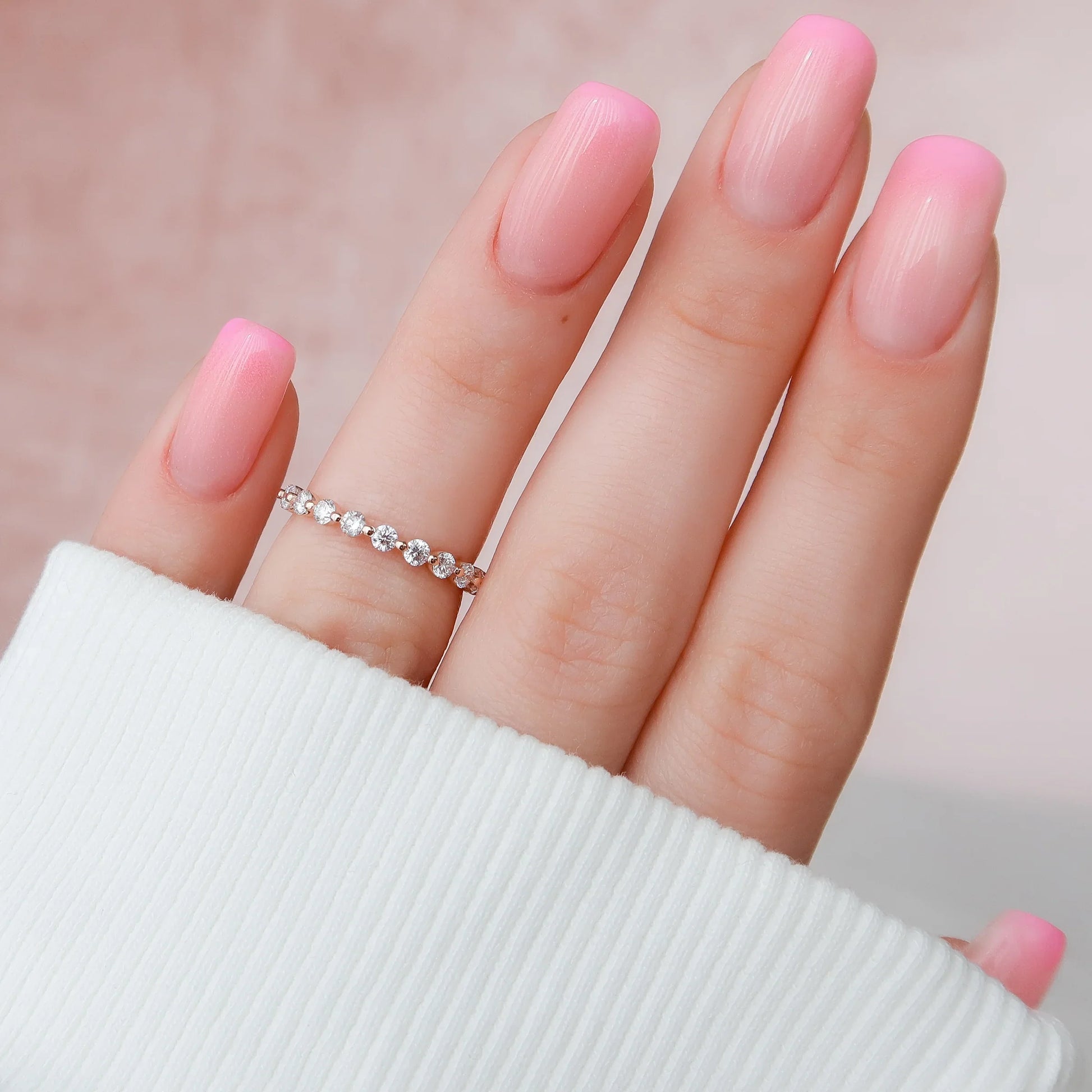 Round Lab Grown Diamond Shared Prong Eternity Band, EF Color, VS Clarity, IGI Certified Ring