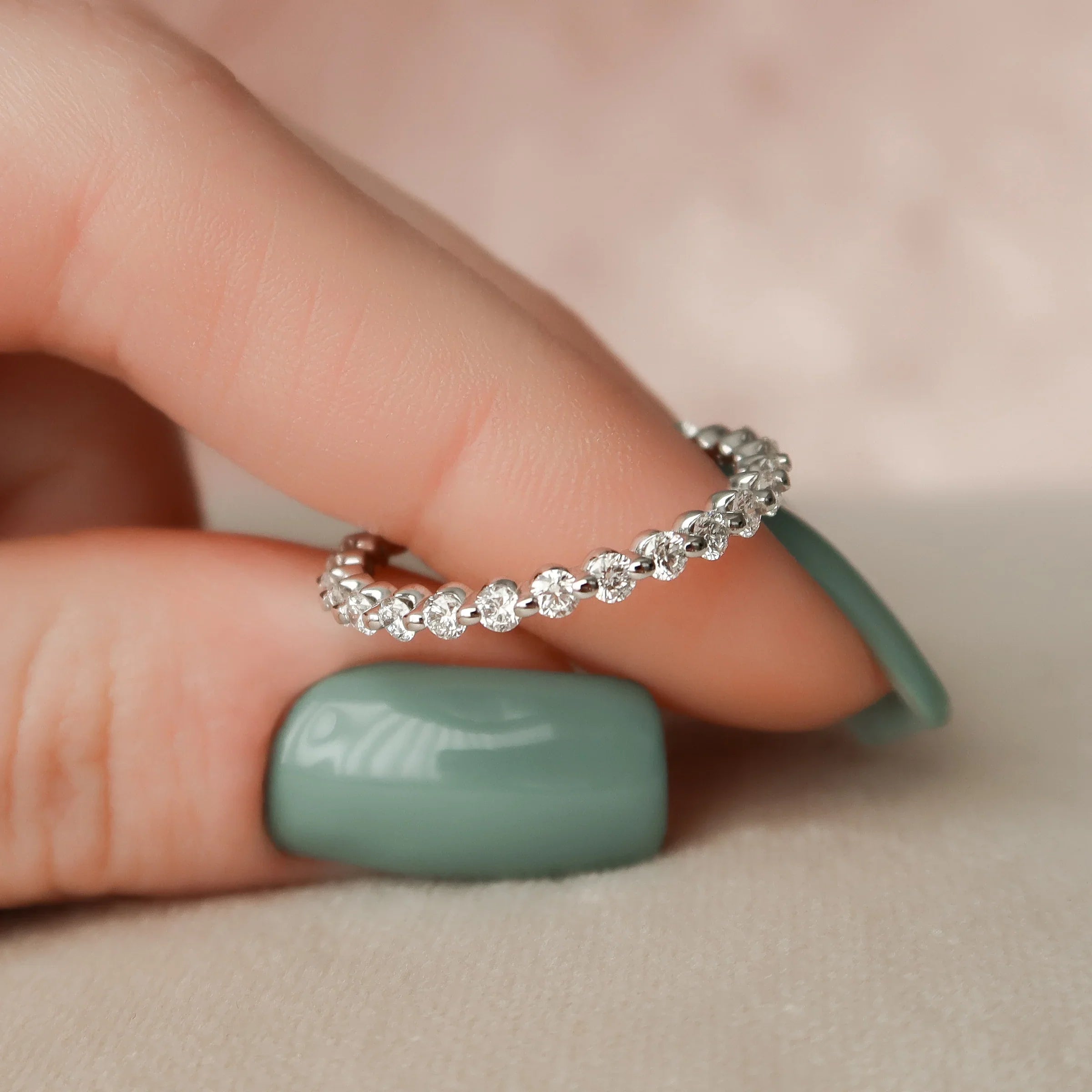 Round Lab Grown Diamond Shared Prong Eternity Band, EF Color, VS Clarity, IGI Certified Ring