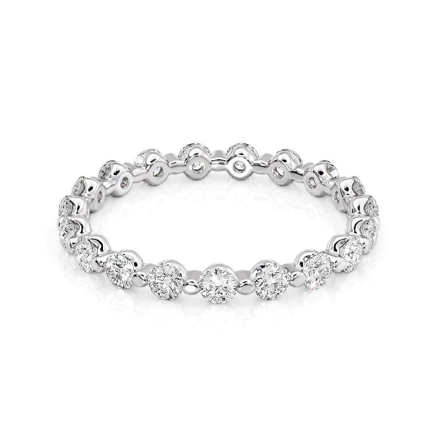 Round Lab Grown Diamond Shared Prong Eternity Band, EF Color, VS Clarity, IGI Certified Ring