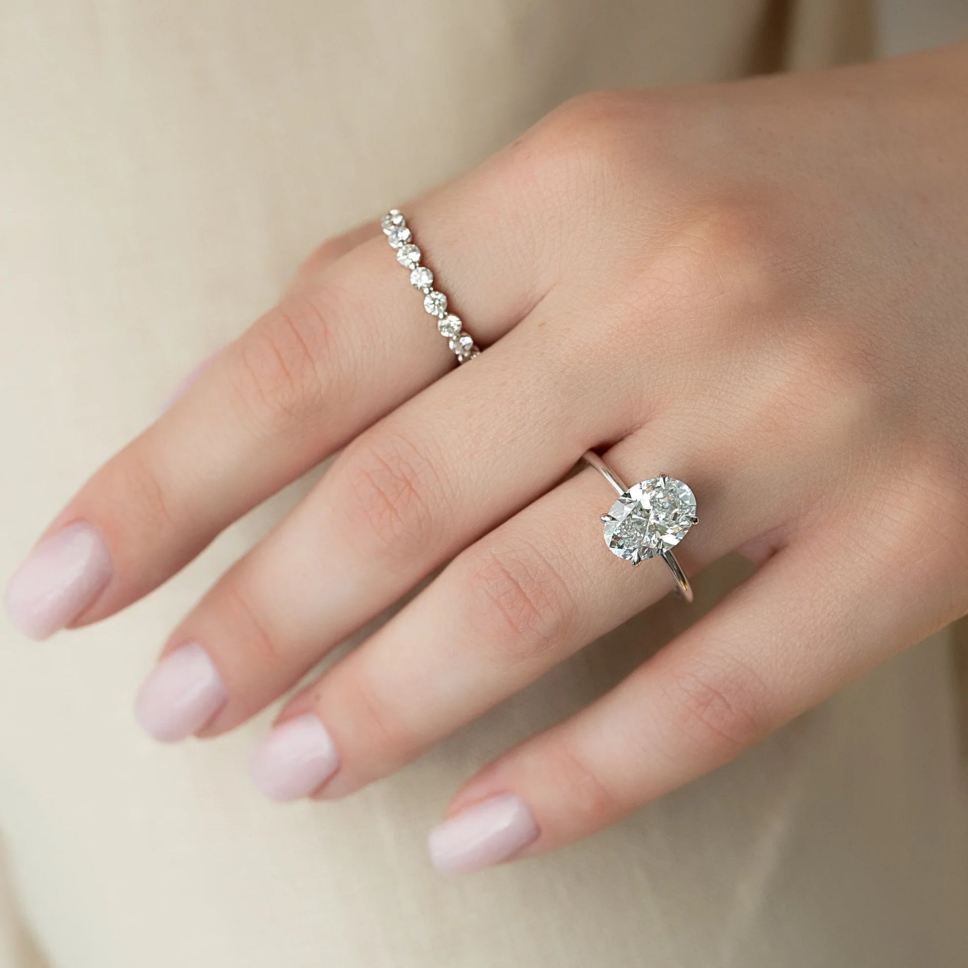 Round Lab Grown Diamond Shared Prong Eternity Band, EF Color, VS Clarity, IGI Certified Ring