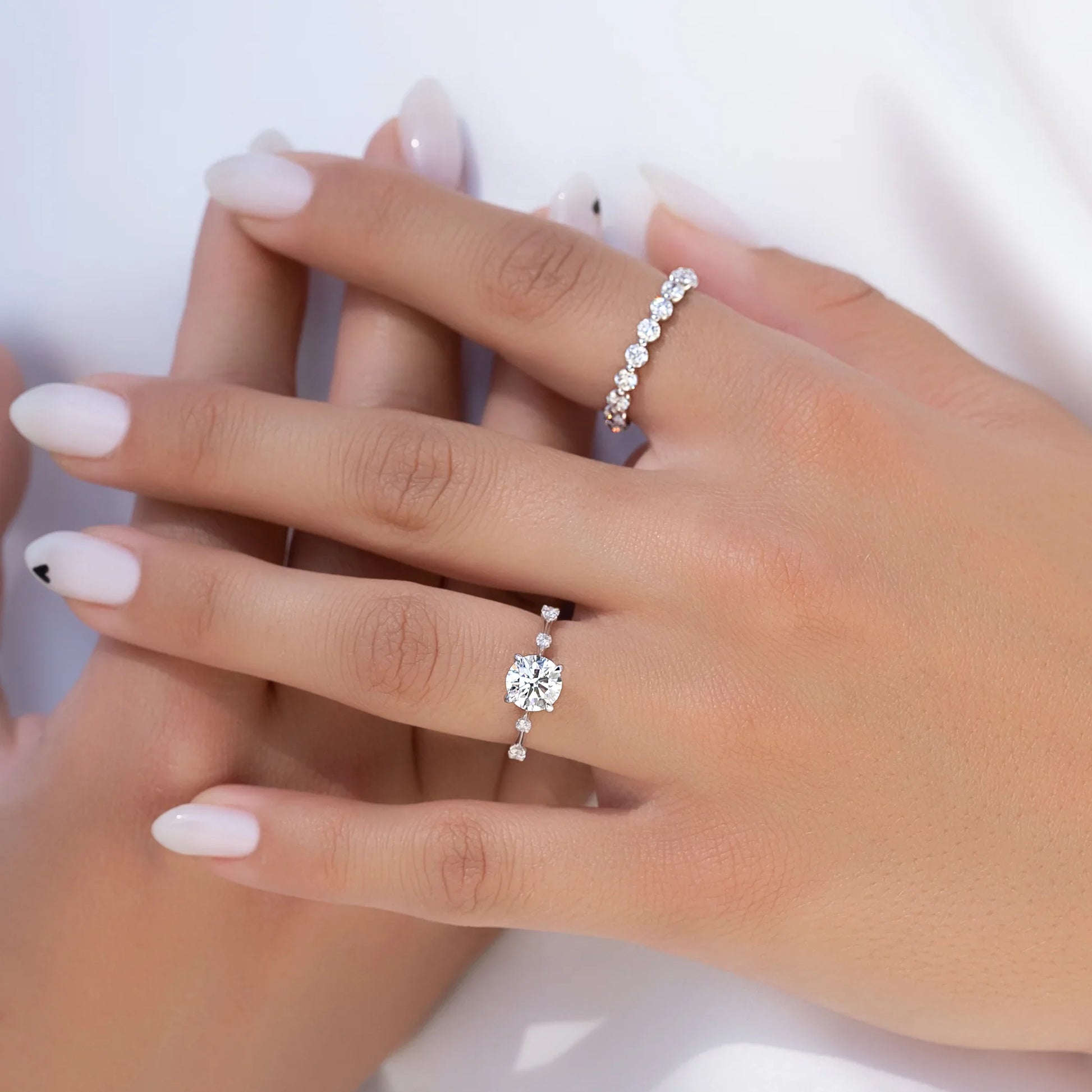 Round Lab Grown Diamond Shared Prong Eternity Band, EF Color, VS Clarity, IGI Certified Ring