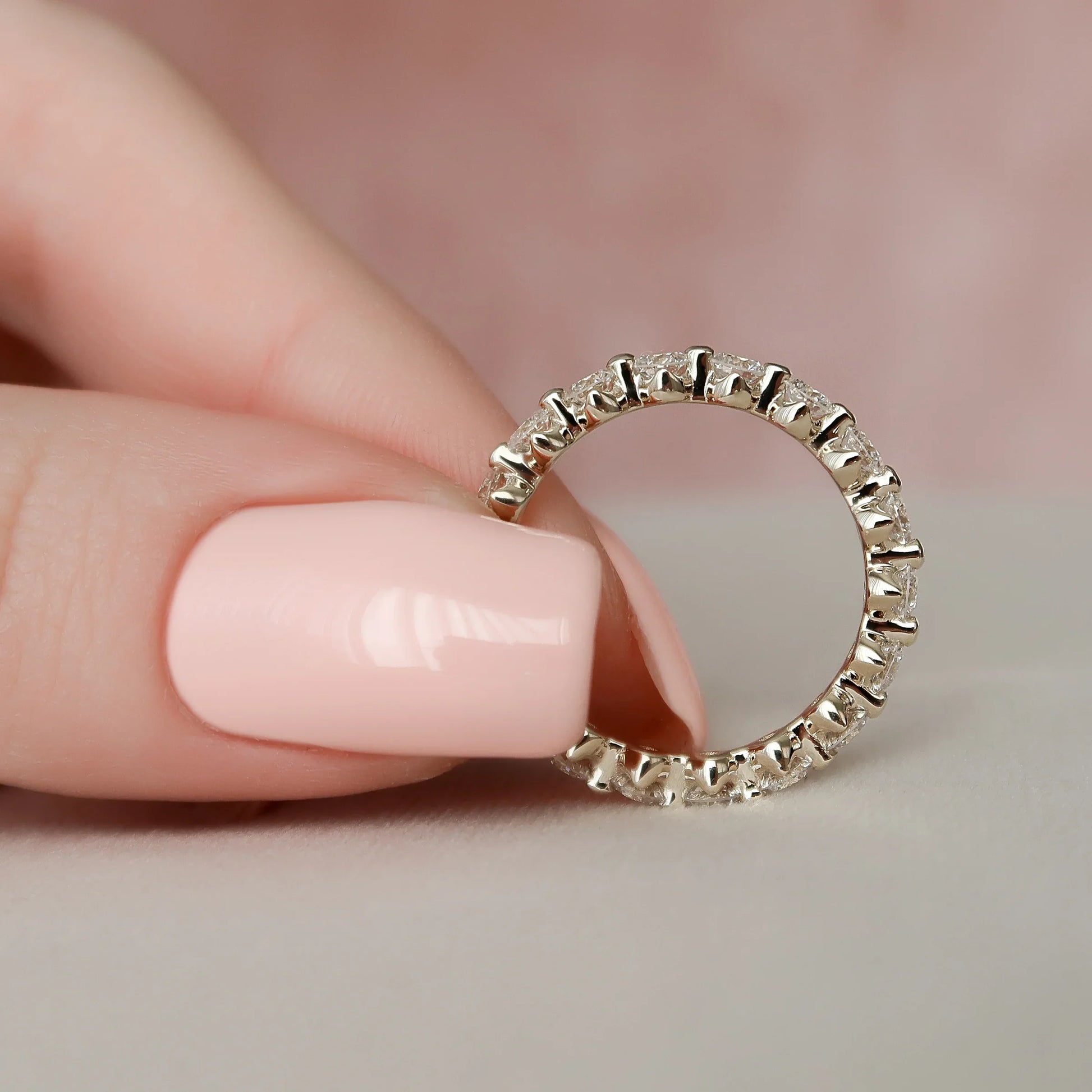 Round Lab Grown Diamond Shared Prong Eternity Band, EF Color, VS Clarity, IGI Certified Ring