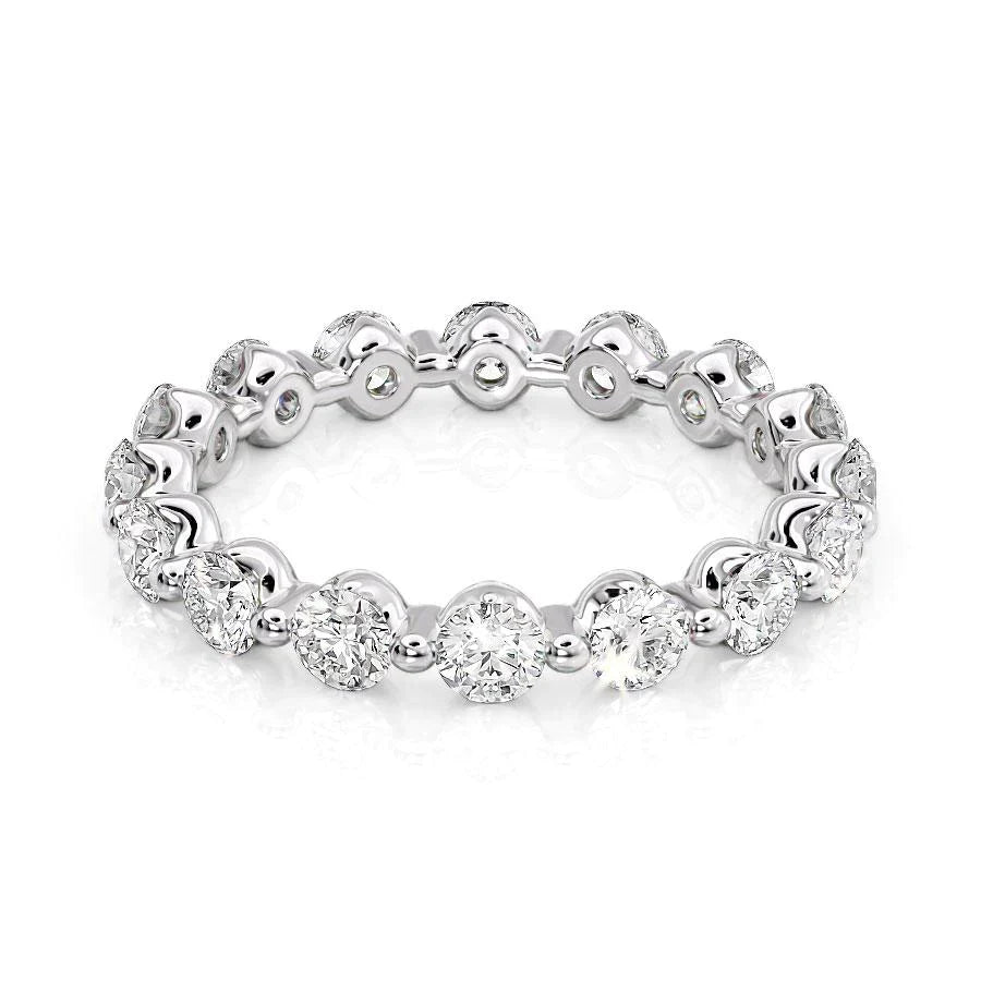 Round Lab Grown Diamond Shared Prong Eternity Band, EF Color, VS Clarity, IGI Certified Ring