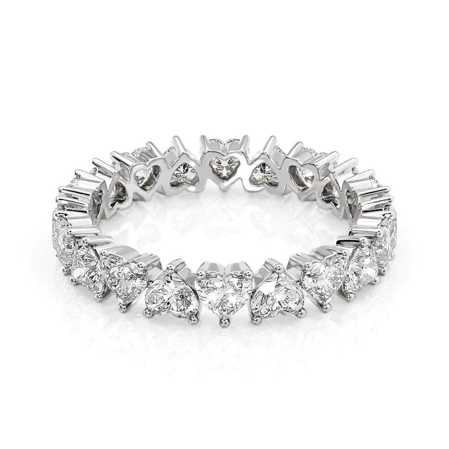 Heart Lab Grown Diamond Eternity Band, EF Color, VS Clarity, IGI Certified Ring