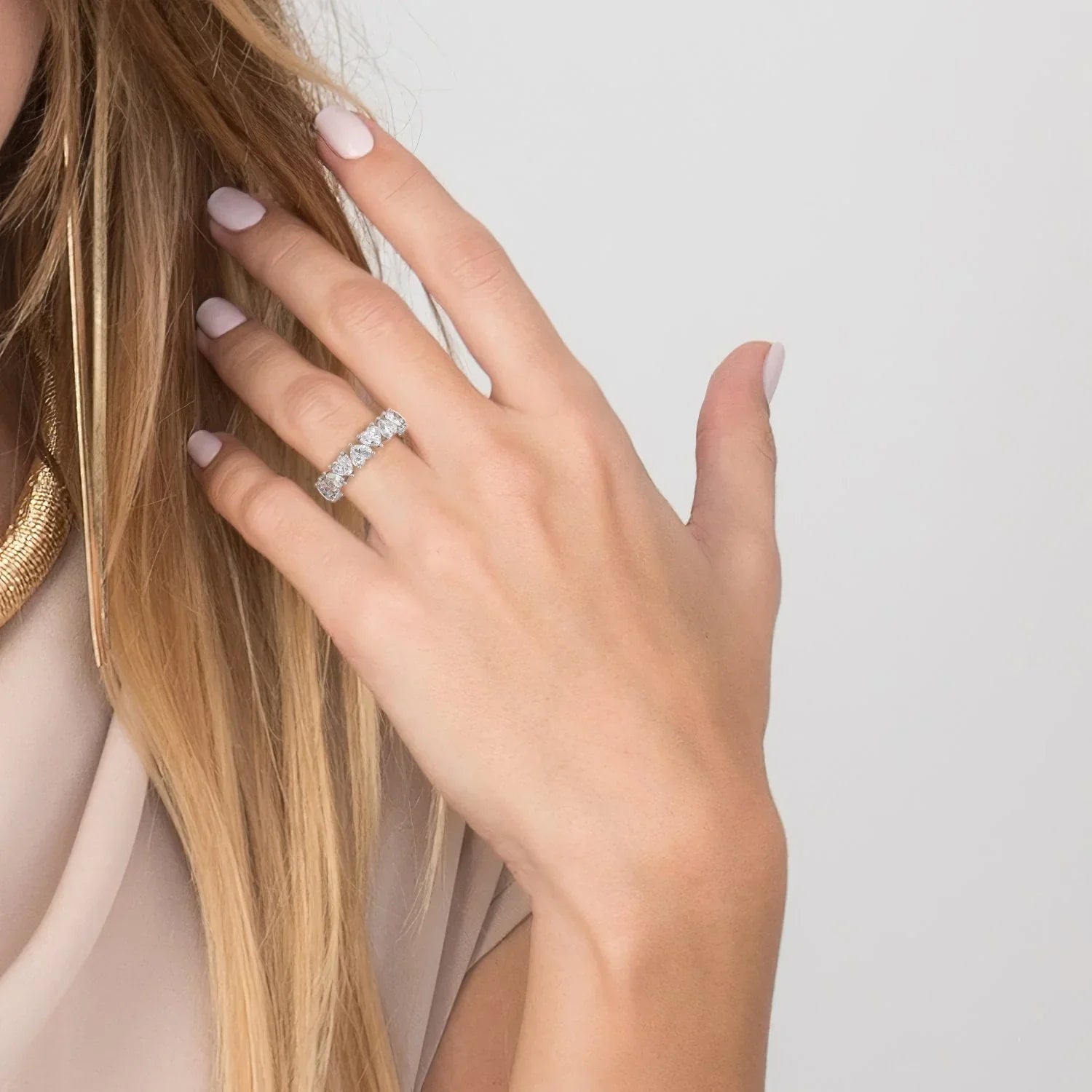 Heart Lab Grown Diamond Eternity Band, EF Color, VS Clarity, IGI Certified Ring