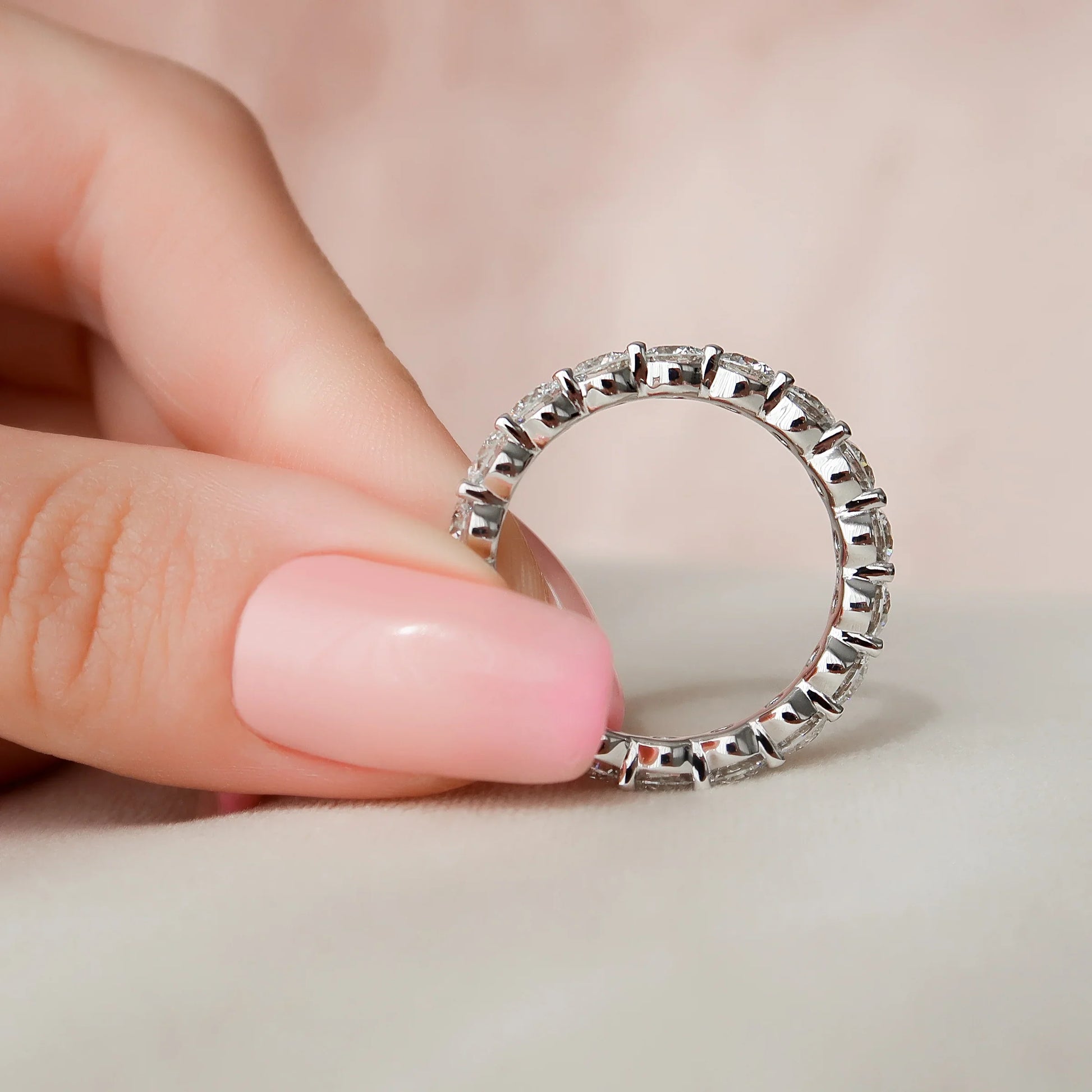 Round Lab Grown Diamond Classic look Eternity Band, EF Color, VS Clarity, IGI Certified Ring