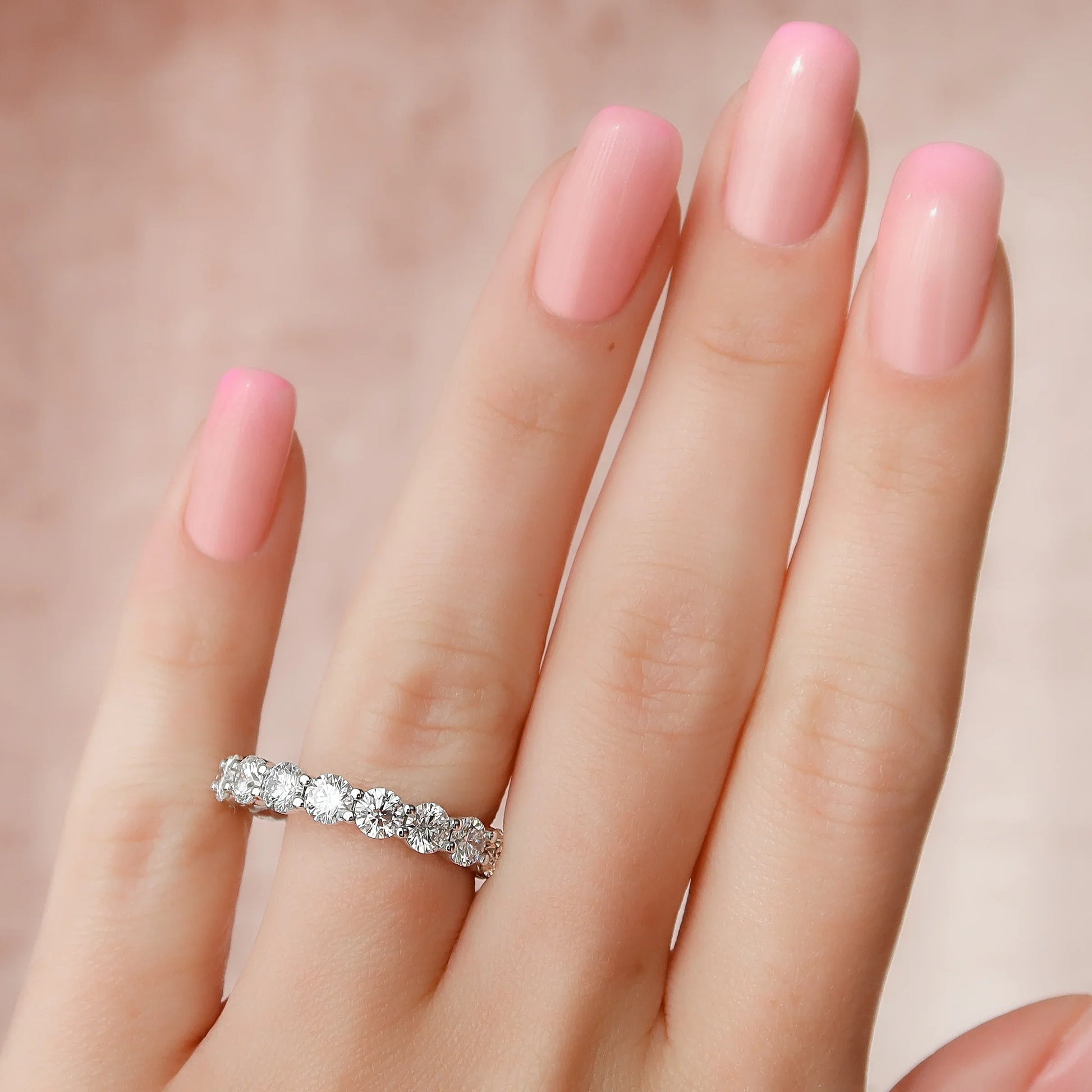 Round Lab Grown Diamond Classic look Eternity Band, EF Color, VS Clarity, IGI Certified Ring