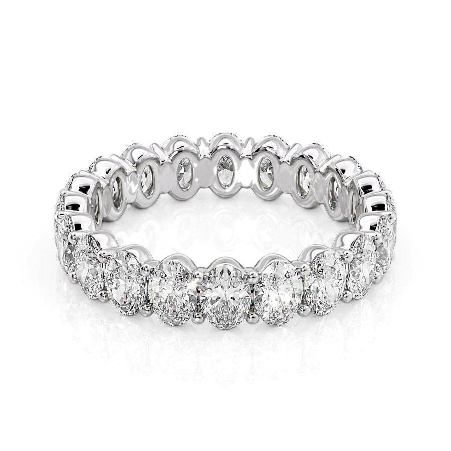 Oval Lab Grown Diamond Eternity Band, EF Color, VS Clarity, IGI Certified