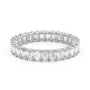 White :: Oramara 3ct emerald u prong lab grown diamond eternity ring IGI certified white gold