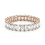 Rose :: Oramara 4ct emerald u prong lab grown diamond eternity ring IGI certified rose gold luxury band