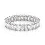 White :: Oramara 4ct emerald u prong lab grown diamond eternity ring IGI certified white gold luxury band