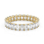Yellow :: Oramara 4ct emerald u prong lab grown diamond eternity ring IGI certified yellow gold luxury band