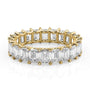 Yellow :: Oramara 5.5ct emerald u prong lab grown diamond eternity ring IGI certified yellow gold ultra luxury band