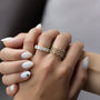 Yellow :: full diamond band 4ct emerald lab grown diamond eternity ring yellow gold bold style
