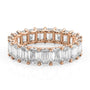 Rose :: Oramara 6ct emerald u prong lab grown diamond eternity ring IGI certified rose gold ultra luxury band