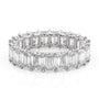 Yellow :: Oramara 6ct emerald u prong lab grown diamond eternity ring IGI certified yellow gold ultra luxury band