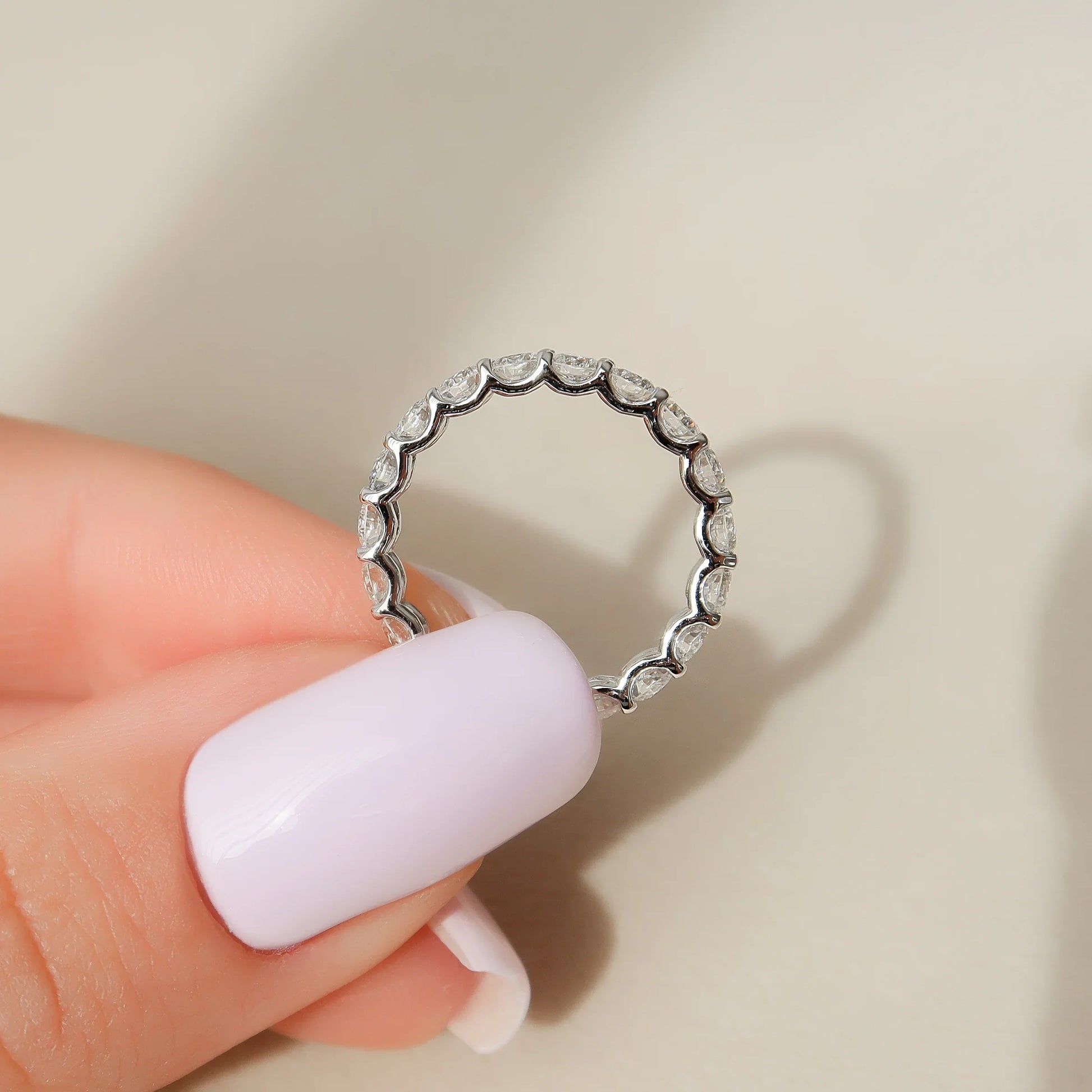 Round Lab Grown Diamond U Prong Eternity Band, EF Color, VS Clarity, IGI Certified Ring