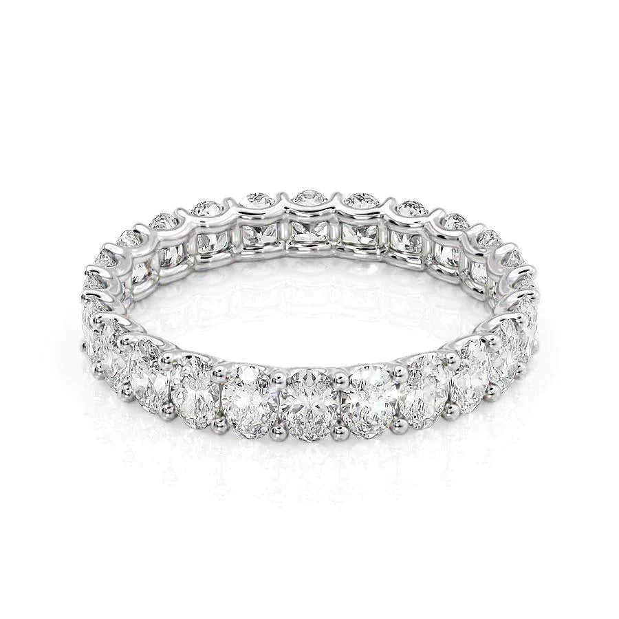 Oval Lab Grown Diamond U Prong Eternity Band, EF Color, VS Clarity, IGI Certified Ring