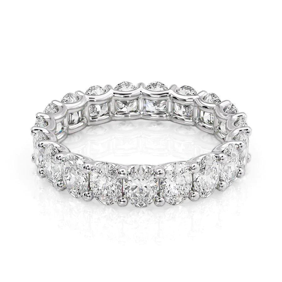 Oval Lab Grown Diamond U Prong Eternity Band, EF Color, VS Clarity, IGI Certified Ring