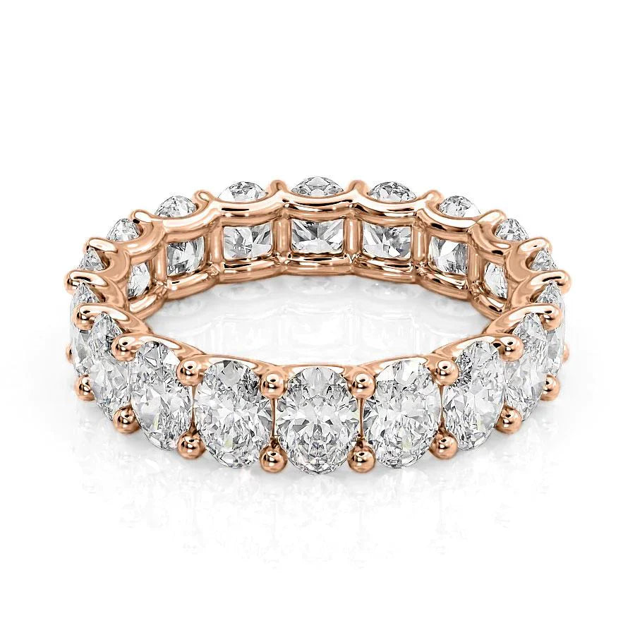 Oval Lab Grown Diamond U Prong Eternity Band, EF Color, VS Clarity, IGI Certified Ring