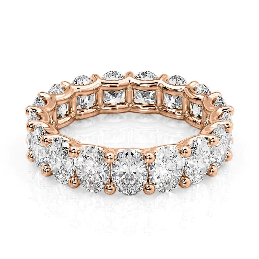 Oval Lab Grown Diamond U Prong Eternity Band, EF Color, VS Clarity, IGI Certified Ring