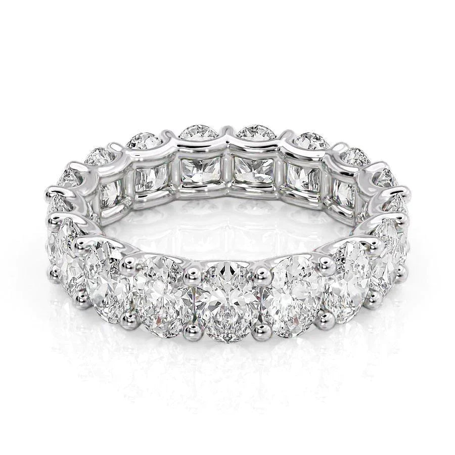 Oval Lab Grown Diamond U Prong Eternity Band, EF Color, VS Clarity, IGI Certified Ring