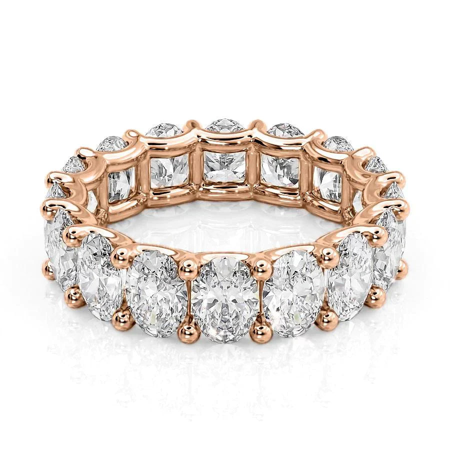 Oval Lab Grown Diamond U Prong Eternity Band, EF Color, VS Clarity, IGI Certified Ring