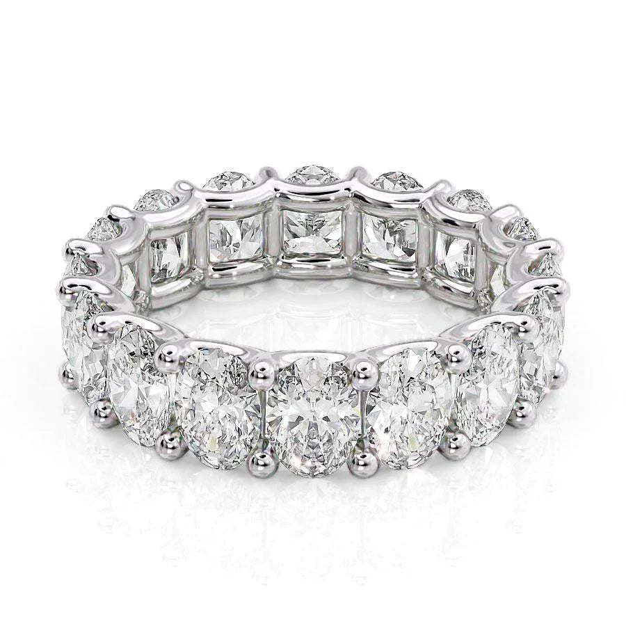 Oval Lab Grown Diamond U Prong Eternity Band, EF Color, VS Clarity, IGI Certified Ring