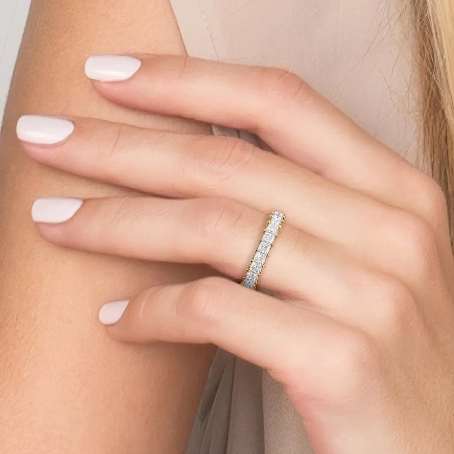 Princess Lab Grown Diamond U Prong Eternity Band, EF Color, VS Clarity, IGI Certified Ring