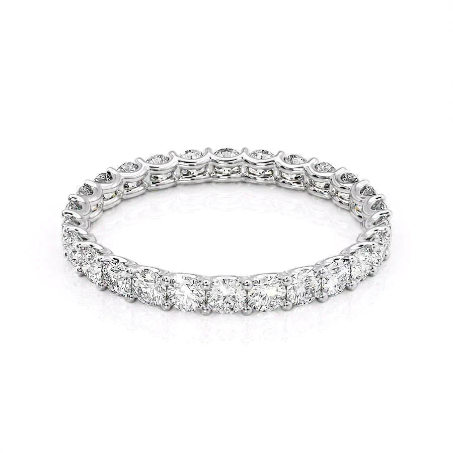 Round Lab Grown Diamond U Prong Eternity Band, EF Color, VS Clarity, IGI Certified Ring