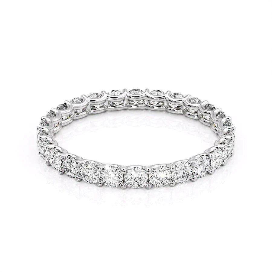 Round Lab Grown Diamond U Prong Eternity Band, EF Color, VS Clarity, IGI Certified Ring